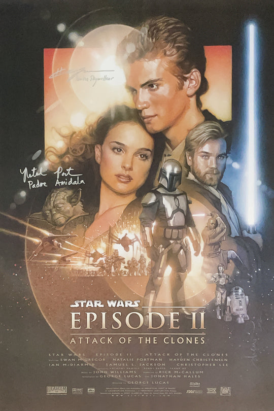 Natalie Portman & Hayden Christensen Signed Star Wars: Episode II Poster - SWAU Authenticated